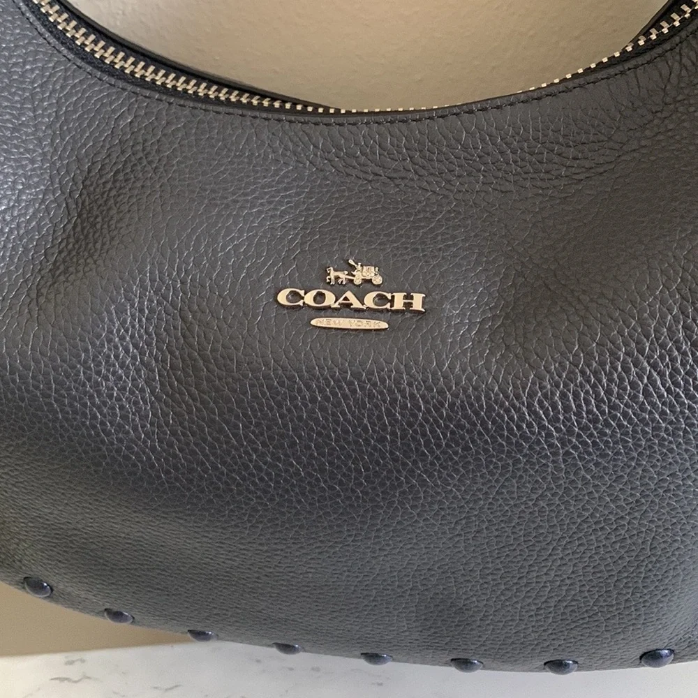 Coach Harley Hobo Blue Leather Cross Body Bag - Picture 3 of 8